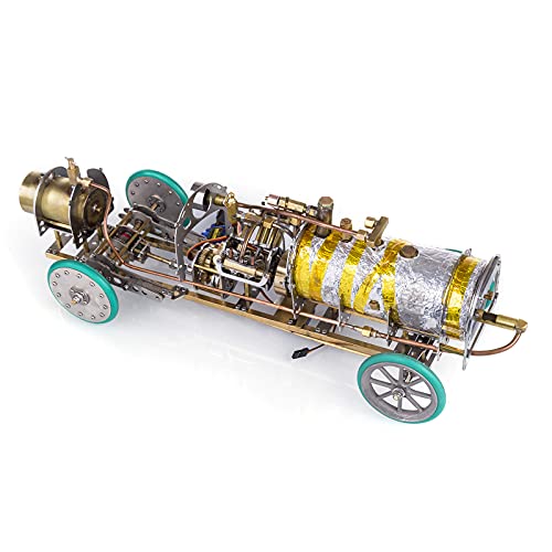 LAKA RC Dampffahrzeug Modell 1:10 Vollmetall Mini V4 Dampfmaschine Heckantrieb Müllfahrzeug mit Getriebe und Boiler für… – Bild 6