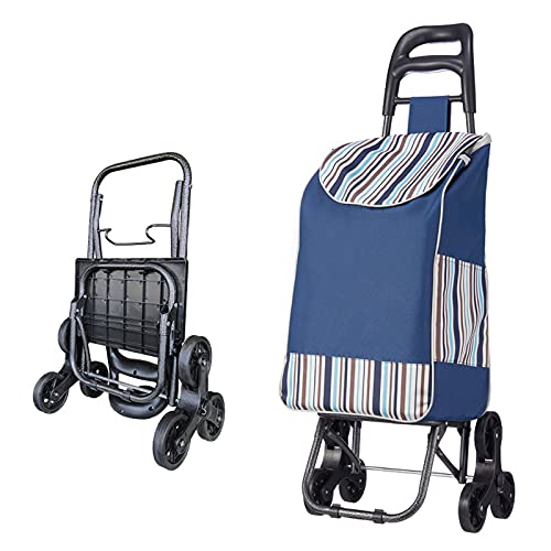 Einkaufstrolley Klappwagen Einkaufswagen, leichter Treppenklettern mit Oxford Tuch Einkaufstasche Multifunktionale…