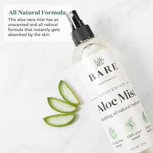 Bare Botanics Cooling Aloe Spray For Skin & Hair - Large 12Oz | Sunburn Spray & Aloe Hair Moisturizer | 99.66% Pure Unscented Aloe Vera Spray Made In Wisconsin… thumb #1