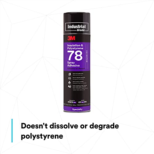 Cubitron Ii 3M Insulation & Polystyrene 78 Spray Adhesive, Inverted, Clear, Net Wt 17.9 Oz #TOP2