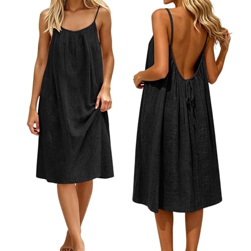 Robe longue été bretelles fines avec taille haute élastique et col V