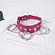 Yesaler Choker Gotik Halsband Punk Leder Halskette Damen Mädchen O-Ring Design Verstellbaren Kragen Halsketten Rosenrot
