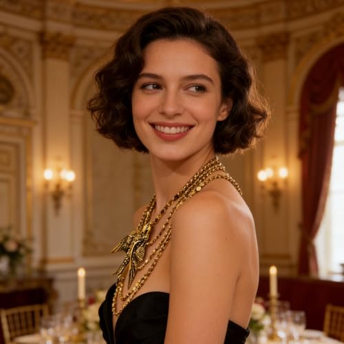 Collier pendentif oiseau de luxe : le cadeau idéal pour femme avec perles complexes - 6