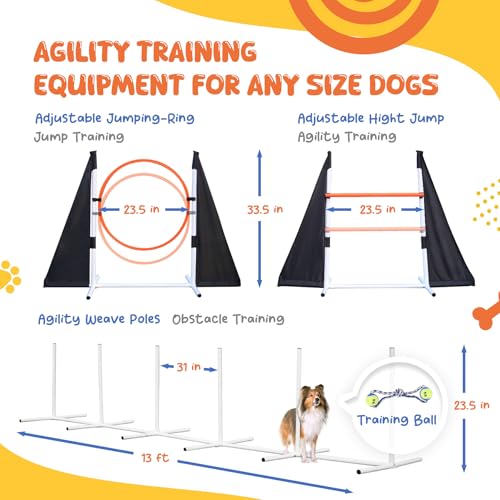 image for POPMOON Agility Training Equipment for Dogs,Dog Agility Equipment for 