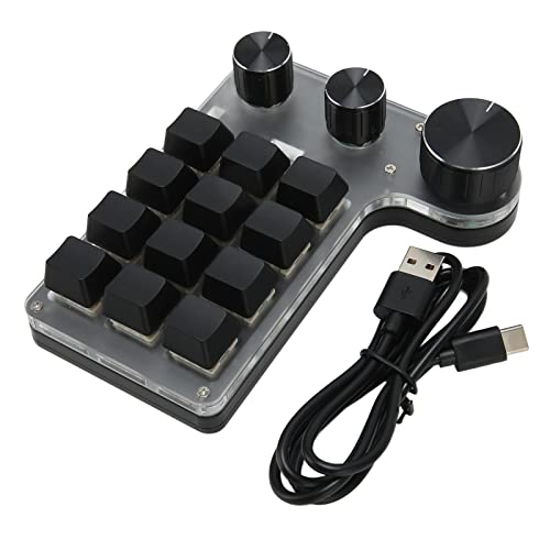 Clavier Macro USB 12 Touches et 3 Boutons Fockety Clavier Mécanique Programmable