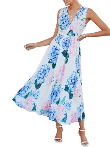 Image of Flessibili Women's Sleeveless Floral Maxi Dress 2026 Sundresses Spring Summer Wedding Guest