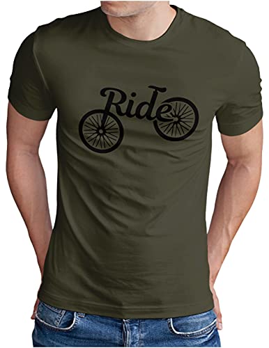 OM3® Bicycle Fahrrad T-Shirt - Herren - Radfahrer Radsport Biking - Oliv-SW, 3XL