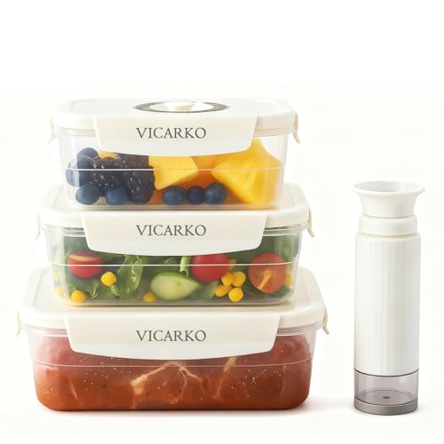 VICARKO Vacuum Containers with Hand Pump