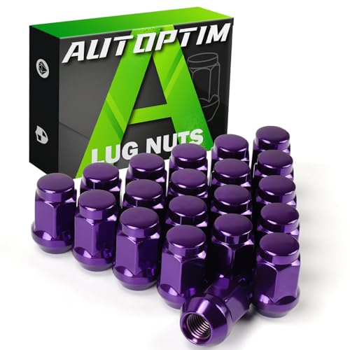 Image of AUTOPTIM M12x1.5 Purple Lug Nuts - Replacement for 2006-2019 Ford Fusion, 2000-2019 Focus, 2001-2019 Escape, 2003-2022 Accord, 2006-2018 Civic Aftermarket Wheel, 3 /4 inch Hex Closed End Lug Nuts, 20pcs