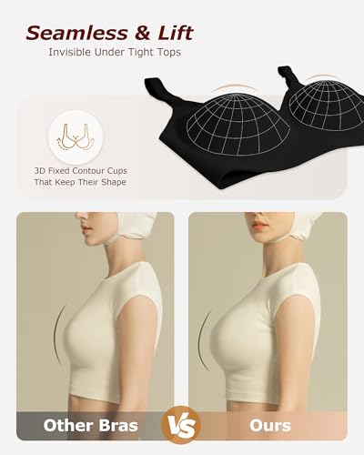 Image of Wireless Comfortable Seamless Soft Bras for Women Full Coverage Push Up Everyday No Show Bra
