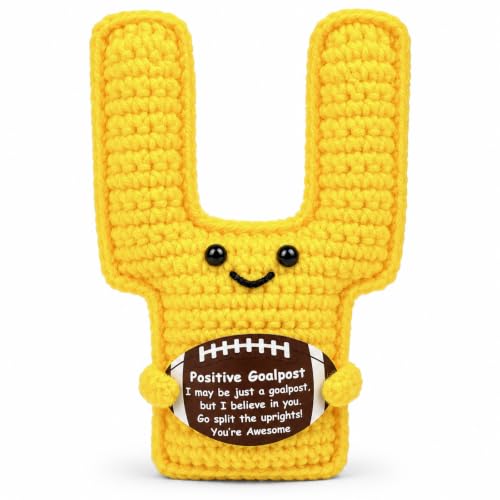 Eyourlife Thanksgiving Positive Goalpost Crochet Emotional Support Football Gift with Motivational Card for Dad Son Brother Teammate Coach, Funny Christmas Handmade Birthday Gifts Office Desk Decor - image 1