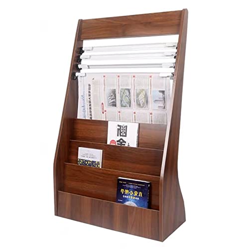 Porte-revues en bois noble présentoir de littérature élégant 96 cm