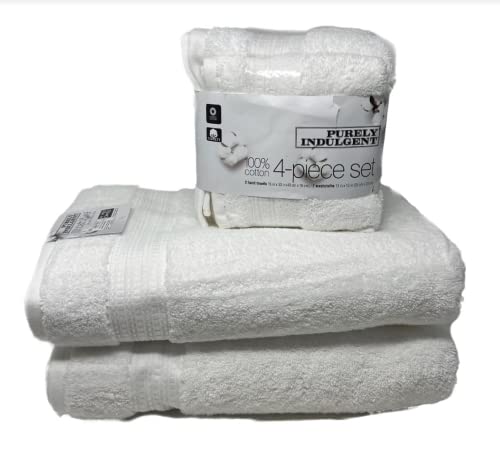 Purely Indulgent 100% HydroCotton | Includes: 2 Luxury Bath Towels 2 Hand Towels & 2 Washcloths | Quality Ultra Soft Towel Set | 6 Piece Set (White)