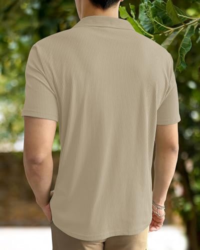 Image of I ENTERPRISE Cotton Blend Regular Fit Round Spread Collar Solid Short Sleeve T-Shirt for Men & Boys