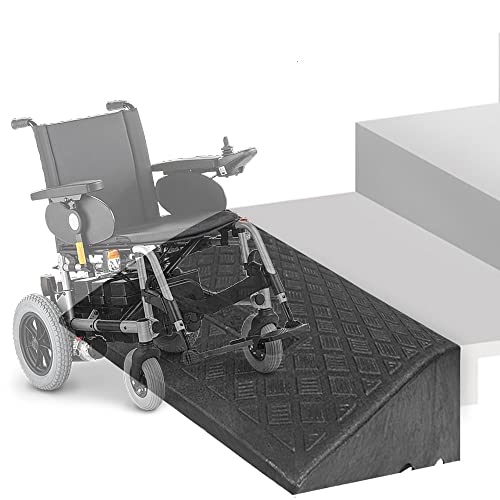 ZJIEX Rampa De Umbral De Goma, De Bordillo y De Entrada Antideslizante, para Silla De Ruedas De 13-19cm Alto, De Robot De Barrido (Color: Negro, Tamaño: 50x37x15cm)