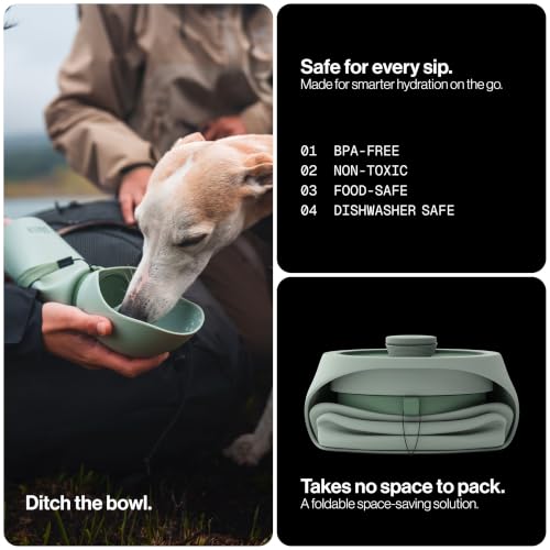 SÄKER Portable Dog Water Bottle, Collapsible Water Bottle for Dogs Perfect for Walking, Hiking and Outdoors | Works as a Portable Water Bowl | Designed in Montreal - 750ml - Image 5
