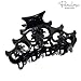 Parcelona French Beau Celluloid Acetate No Slip Sturdy Jaw Hair Claw Clips for Women and Girls (Black 3 1/2