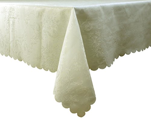 Home Beyond Polyester Tablecloth - Embossed Jacquard (52 X 70-Inch, Cream) #TOP2