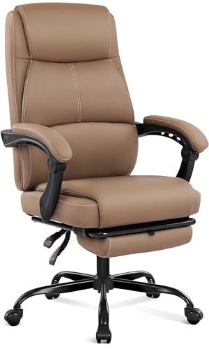 Misolant Big and Tall Office Chair with Footrest, High Back Desk Chair with Linkage Armrest, 90 - Detailed View