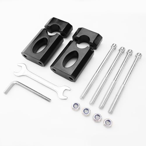 Image of 7 /8 22mm Handlebar Risers for Coleman CT200U-EX BT200X RB100 BTX200 Mega Moto Monster Moto MM-B80 Mini Bike Razor MX650 MX500 MX400 MX350 SX500 SSR 125 Apollo Dirt Pit Bike Quad Heavy Duty Black