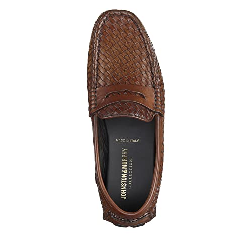 Johnston & Murphy Men's Dayton Woven Penny Brown Italian Calfskin 8.5 M Us #TOP1