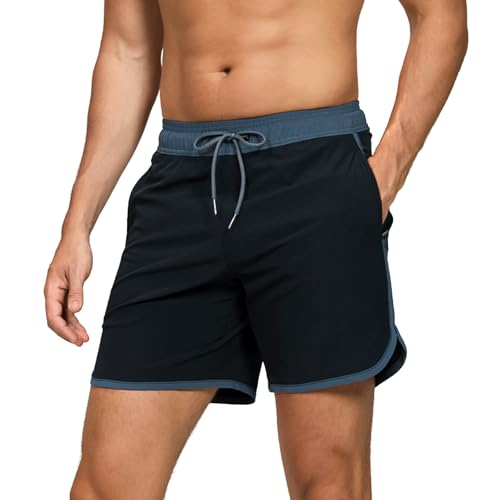 Short de bain homme élastique cordon de serrage et poche zippée plage
