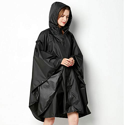 Chubasquero mujer impermeable largo, poncho de lluvia reutilizable y chaqueta ligera con capucha 6