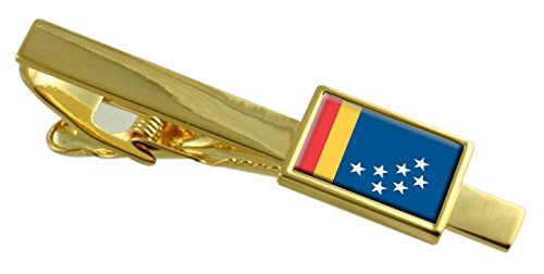 Bandera de Durham City USA pisacorbatas de oro para hombre con diseño patriótico