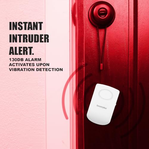 SECURITYMAN Door Security Bundle – 2-Pack 130dB Vibration Door Handle Alarms + Heavy-Duty Door Reinforcement Kit with Strike Plate – Entry Door Safety for Home, Kids, Travel, and Elderly