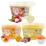 Fusion Select Lychee, Mango, Passion Fruit Bursting Boba Popping Boba Pearls Fruit Tea Snack Toppings