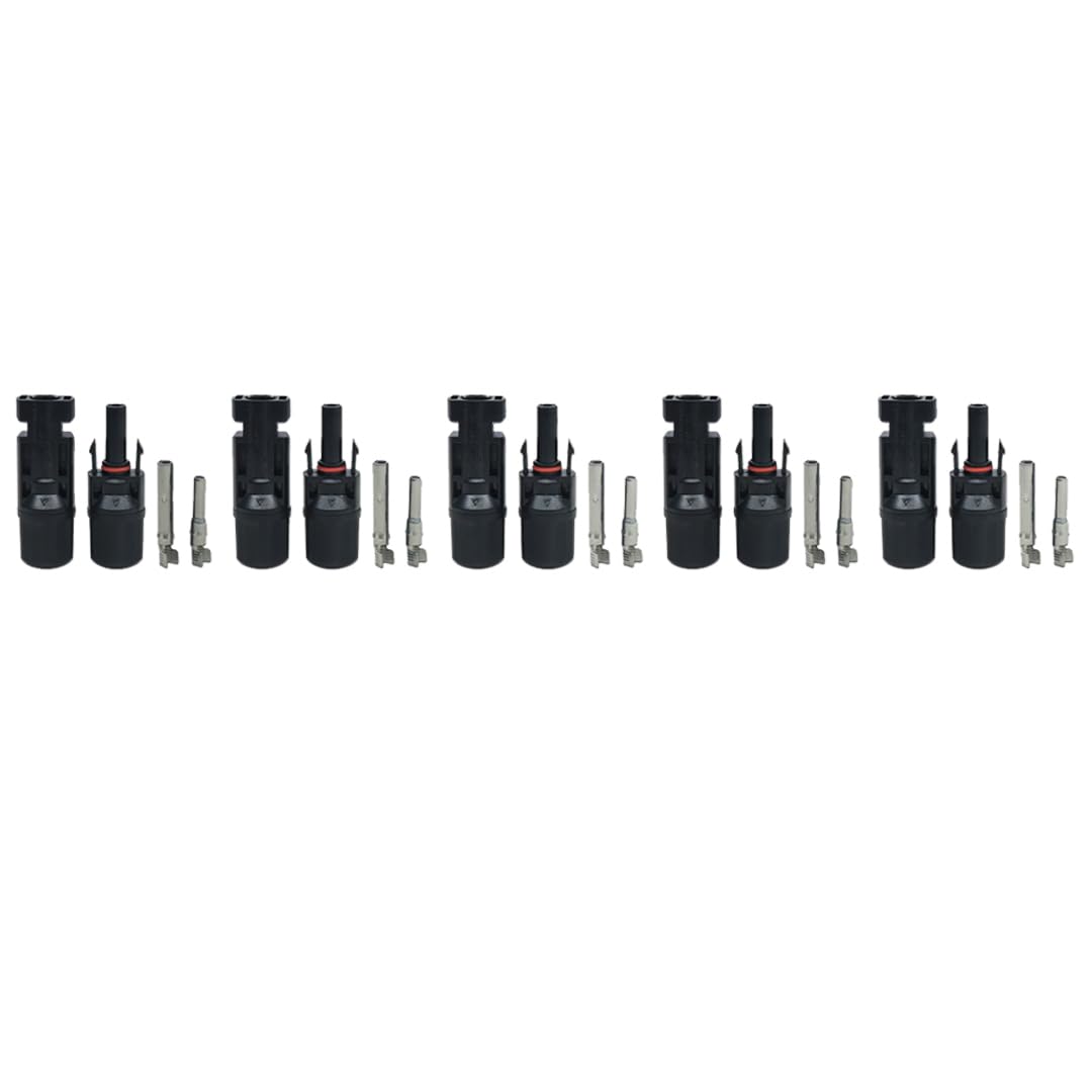 Electronic Spices (Set of 5 Pair) 1000V DC Solar Cable Connector | MC4 Plug for Solar Panels Black Color-image-35