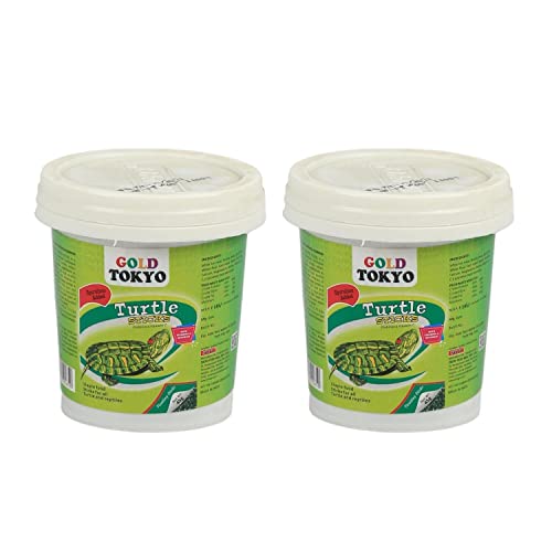 Image of Gold Tokyo Premium Turtle Food Container, 45g (Pack of 2) | Spirulina Added Stick with Stabilised Vitamin C | Suitable for Turtles of All Life Stages