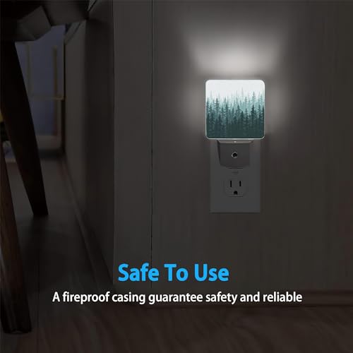 Image of Night Light,Misty Forest Landscape Night Lights Plug into Wall for Boys Girls, Led Lamp for Stairway /Hallway /Bedroom 0.5W Nightlight Sleep Friendly