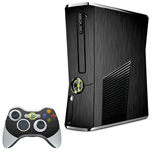 LidStyles Vinyl Protection Skin Kit Decal Sticker Compatible with Microsoft Xbox 360 Slim (MTS Black)