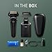 Panasonic ARC6 Electric Razor for Men Face, Wet/Dry Shavers for Men with Foil Shaver, Premium Automatic Cleaning and Charging Station, Ultra-Fast 6-Blade & Pop-up Trimmer - ES-LS9A-K (Black)