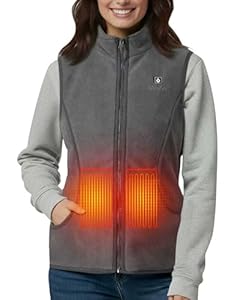 UNBON Heizweste Damen, Beheizbare Weste Damen mit Powerbank USB 10000mAh, Wärmeweste Fleece mit 3 Heizstufen 6 Heizzonen, Beheizte Weste mit Akku, Beheizte Beheizbare Jacke Heizjacke, Grau, L