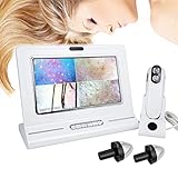Jrcfnss 50X/200X Skin Diagnosis Hair Analyzer Machine, 11-inch Hair Scalp Detector Skin Moisture Tester with Four-Picture Comparison & 16G Storage, Skin Analyser Digital Microscope