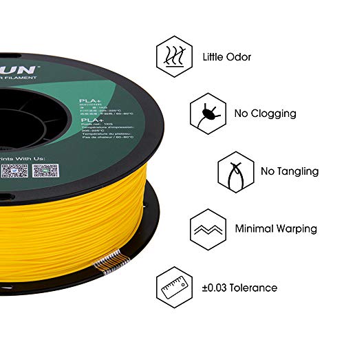 Esun Pla Pro (Pla+) 3D Printer Filament, Dimensional Accuracy +/- 0.03 Mm, 1Kg Spool, 1.75Mm, Yellow #TOP3
