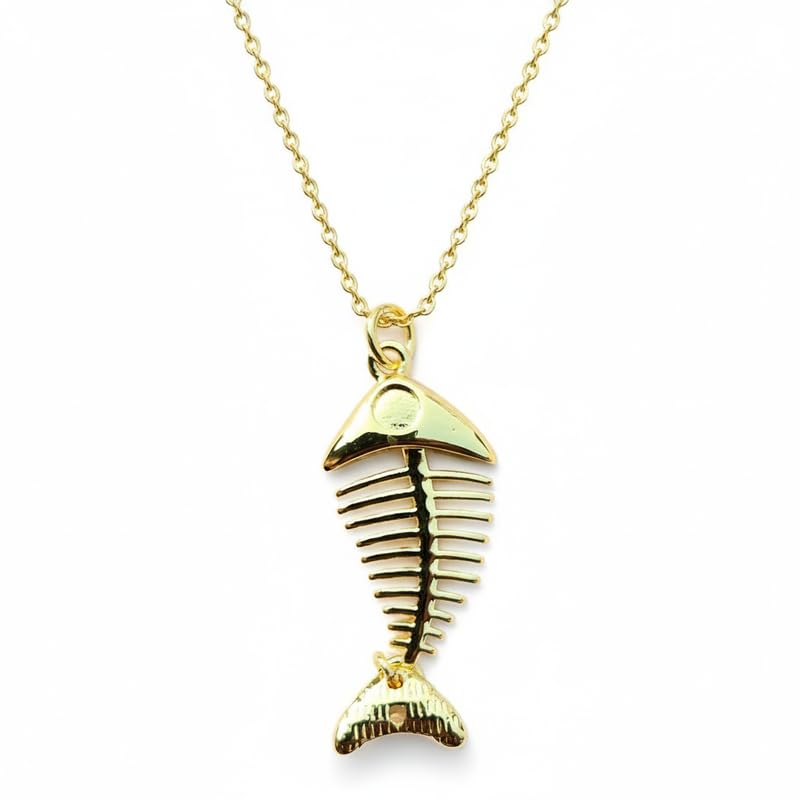 Pendentif poisson argent 925 collier maille jante 45cm fait main