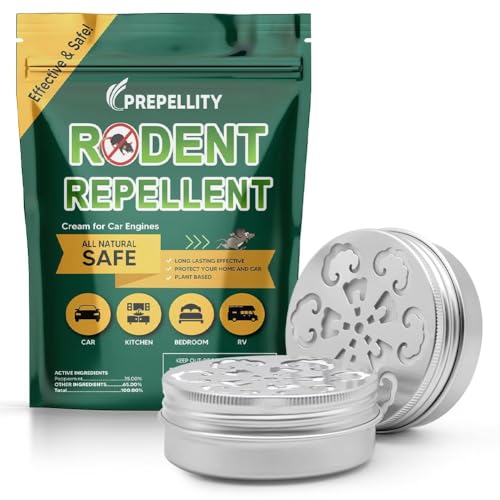 KQPNMJ Ahuyentador de Ratas y Ratones para Coche, Repelente de Ratones Interior y Exterior, Ahuyentador de Roedores para Motor, Garaje y Jardín, Mejor Que Ultrasonido – 2P