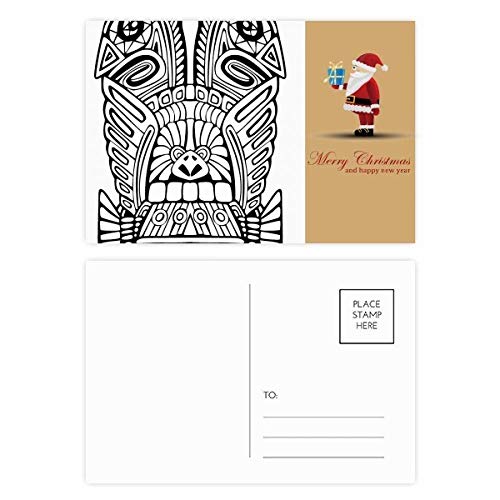 Cartes postales indiennes abstraites avec Père Noël pour vœux de fin d'année, lot de 20 pièces