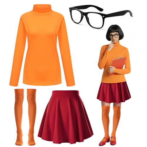 Bryndo 4 Pcs Cartoon Costume Set Coaplay Fancy Dress Set for Party Supplies (XXL)
