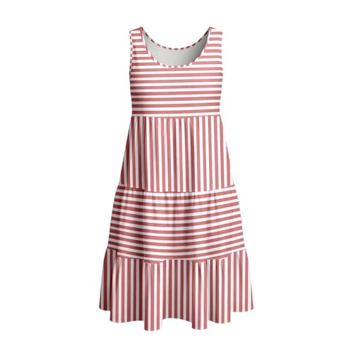 Generico Vestido de verano sin mangas para mujer plisado con cuello en V hasta la rodilla Vestidos con bolsillos Vestido de lentejuelas brillantes para el ocio victoriano Vestido de pirata, rosa claro