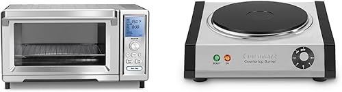 Cuisinart Horno tostador de convección, acero inoxidable, TOB-260N1 y CB-30P1 de hierro fundido de una sola quemadora, acero inoxidable