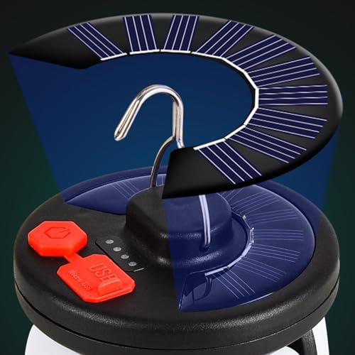 Lanterne solaire a intensite variable et lampe de camping pliable USB - 7
