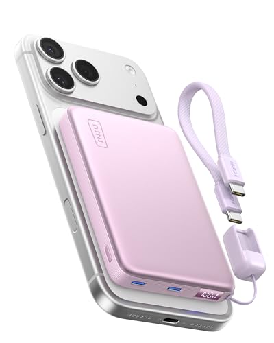 Image of INIU Slimmest Power Bank for MagSafe, 10000mAh Qi2.2 Certified 25W Wireless & 45W Wired USB C Fast Charging Portable Charger, Flight-Safe Travel Phone Magnetic Battery Pack for iPhone etc, Purple