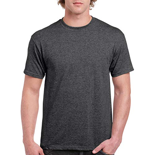 Image of JOSH DANIEL Solid Men's Cotton Half Sleeve Round Neck, Charcoal Grey, Grey Milange, T-Shirts Combo (Pack of 2)