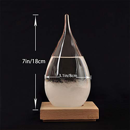 Enkrio Storm Glass Weather Predictor, Barometer Bottle with Wood Base for Home & Office Decoration - Weather Station (Medium) by Enkrio - Image 4