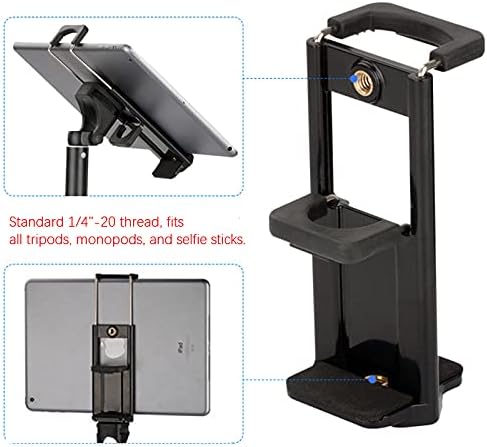 Miniatura 4 de Adaptador universal 2 en 1 de clip para teléfono celular, soporte para trípode, poste monopié, selfie stick compatible con iPad, iPhone Samsung,