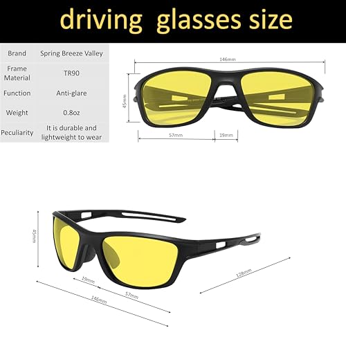 Image of Night Driving Glasses for Men, Night vision glasses for driving with Yellow Polarized Lenses